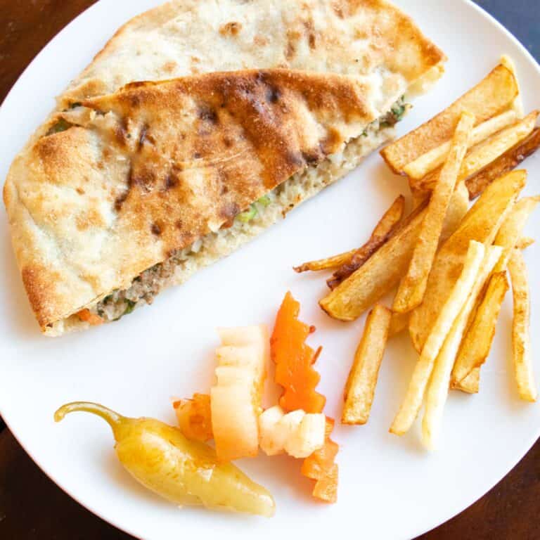 meat stuffed pita sandwich