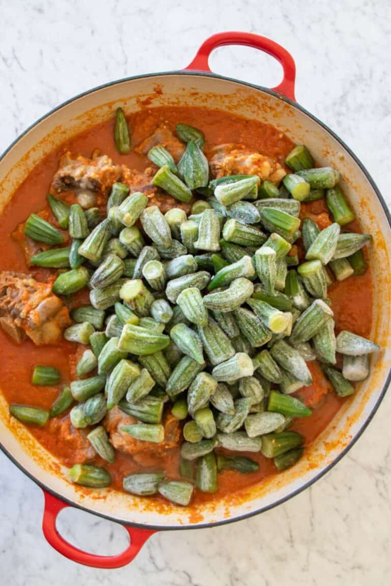 Oxtail Stew with Okra Egyptian Bamia Recipe The Matbakh