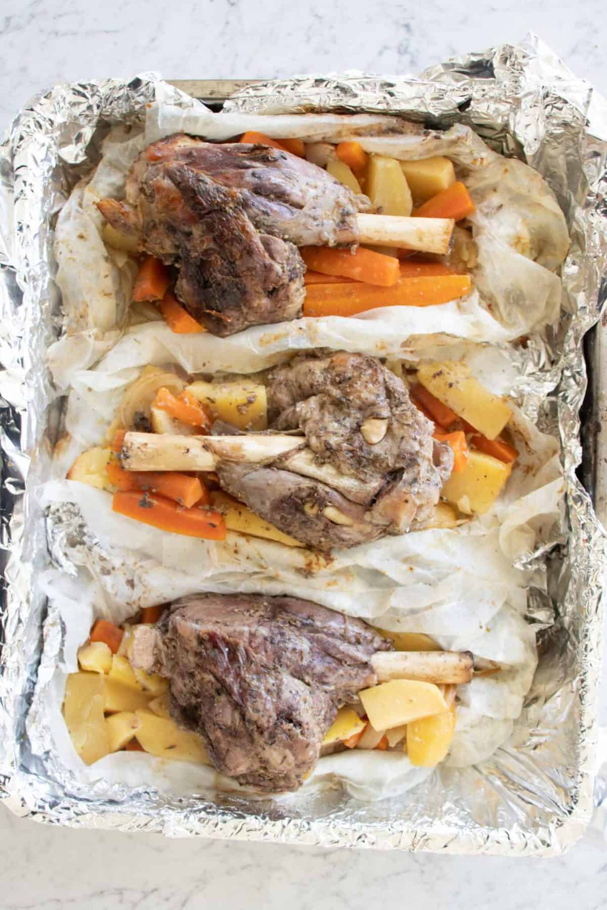 Slow Roasted Lamb Shanks In Foil Packets The Matbakh