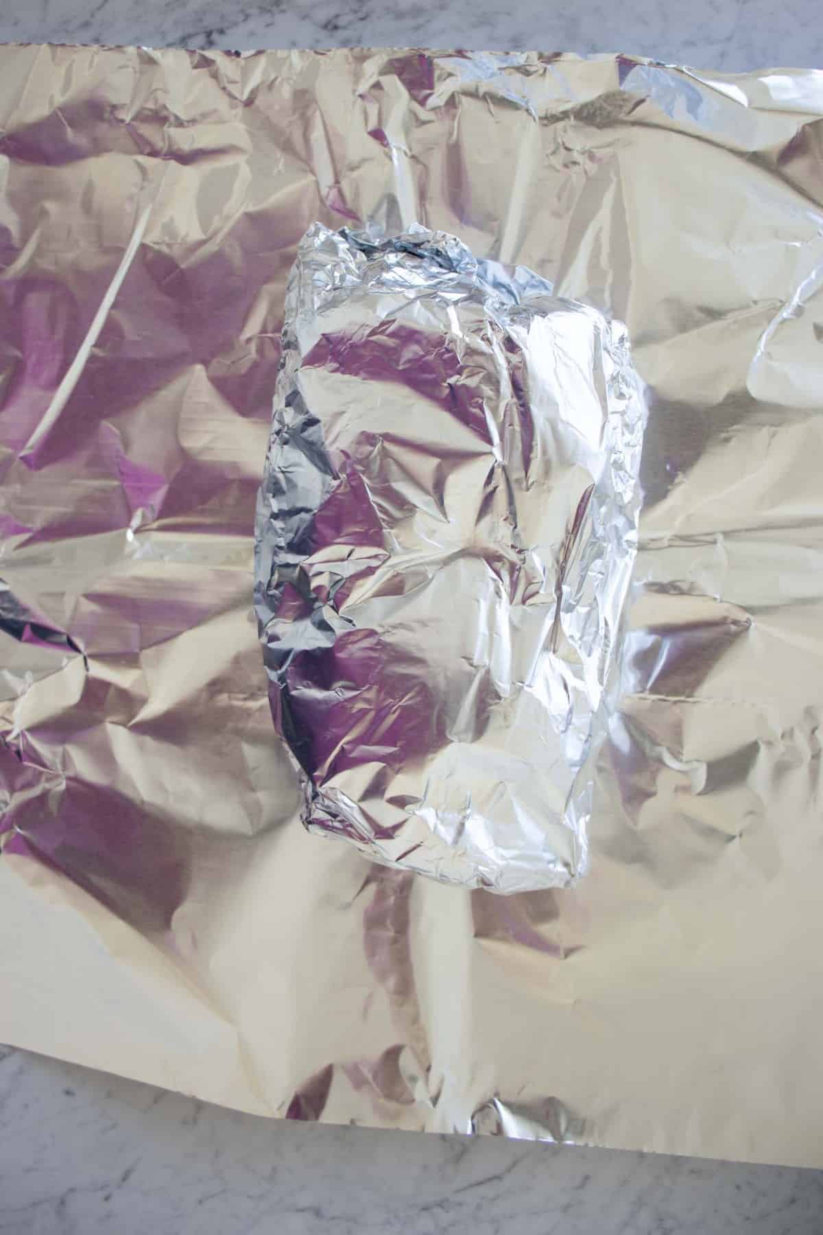 Lamb shank roasted in foil 8 foil packets in oven pan
