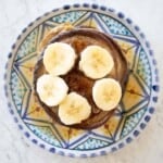homemade oatmeal banana pancake top view