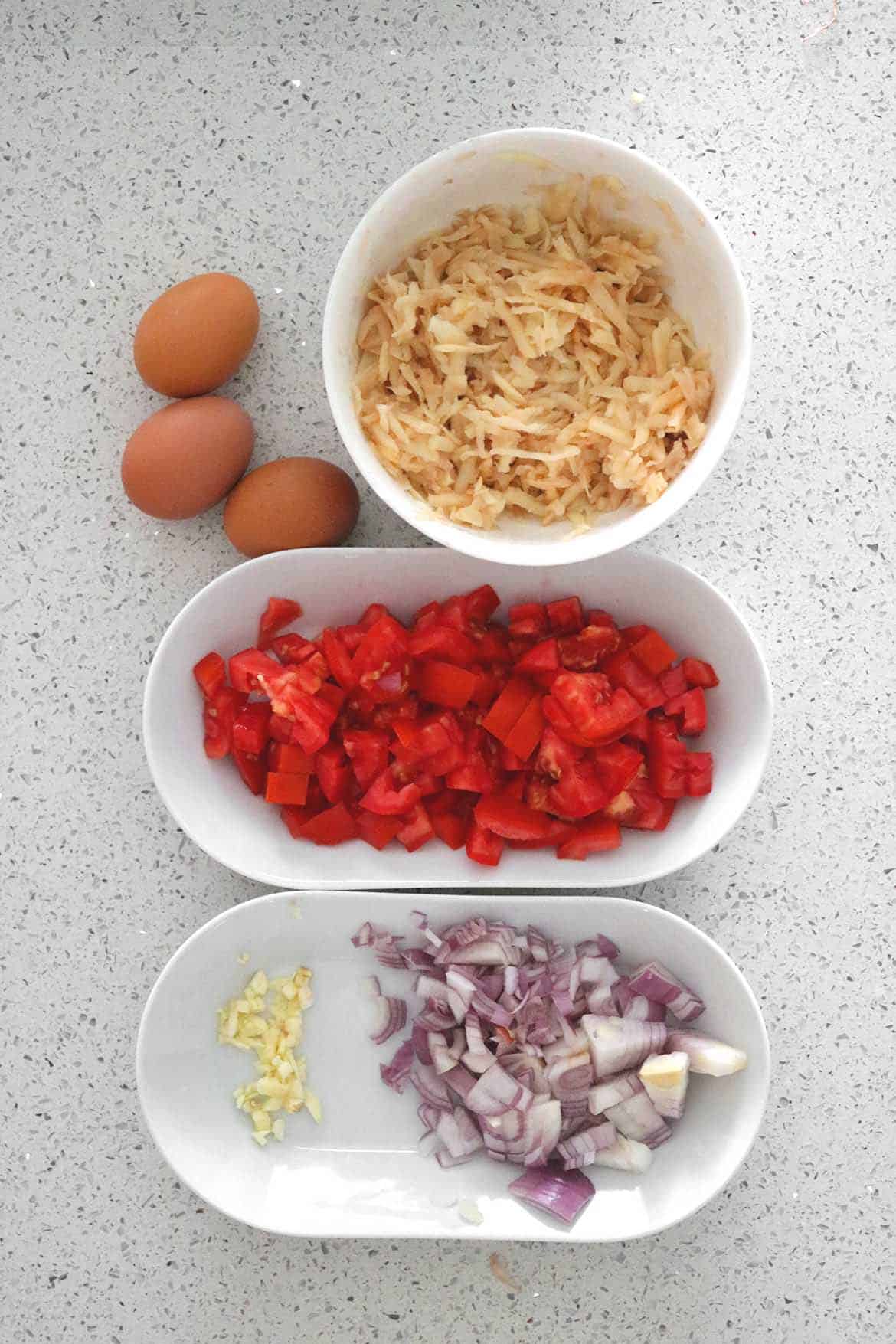 eggs with potatoes and tomatoes