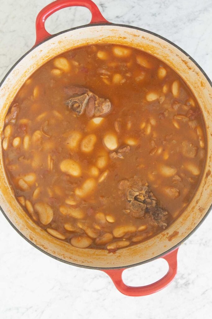 Large Lima Beans Recipe with Lamb (Fassoulia Butter Beans Stew) The