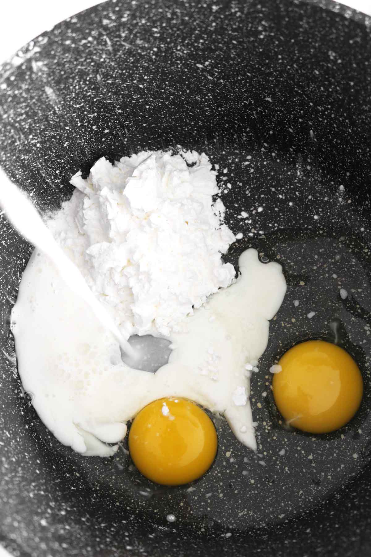 custard ingredients in a bowl