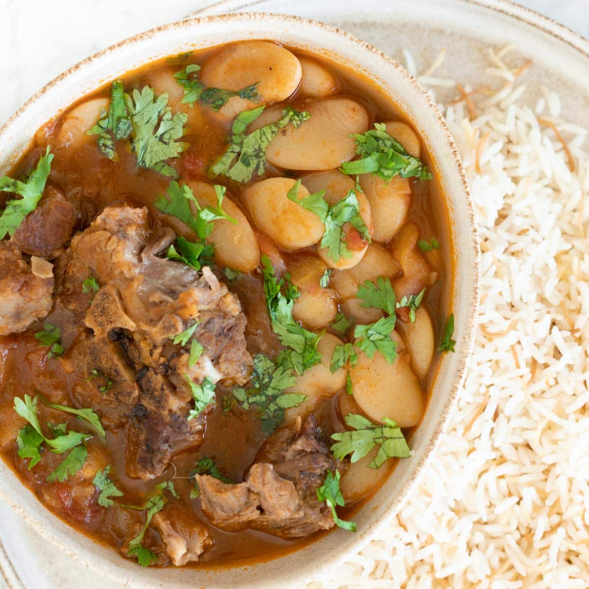 Large Lima Beans Recipe with Lamb (Fassoulia Butter Beans Stew) The