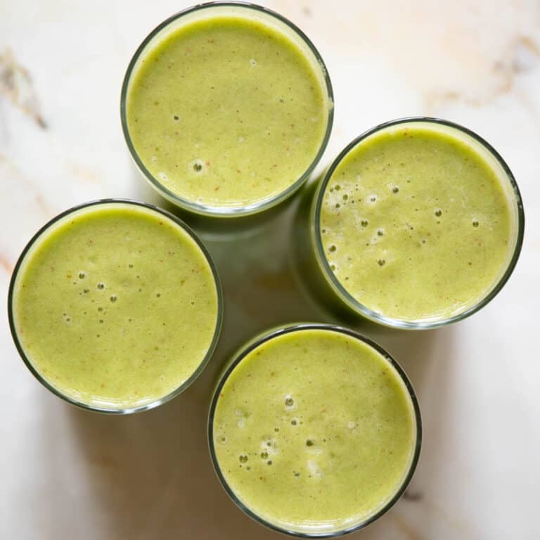 close up view of the detox green smoothie