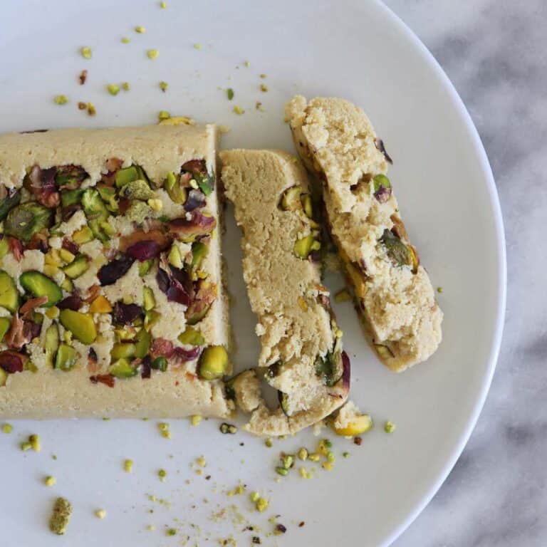 tahini halva cute on a plate