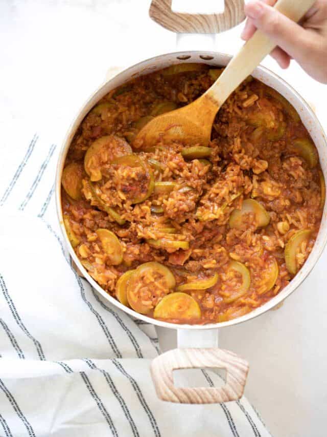 Mediterranean Ground Beef Zucchini Rice Casserole The Matbakh