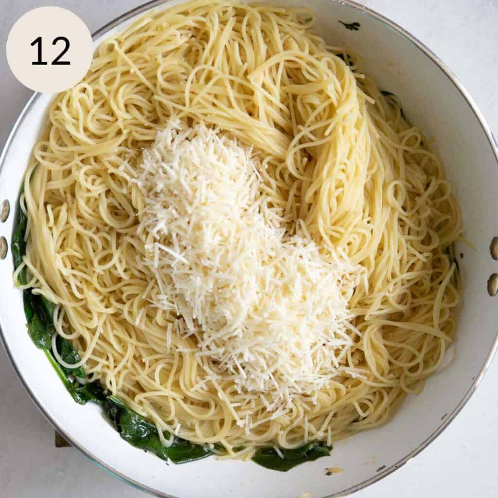add the freshly grated parmesan cheese