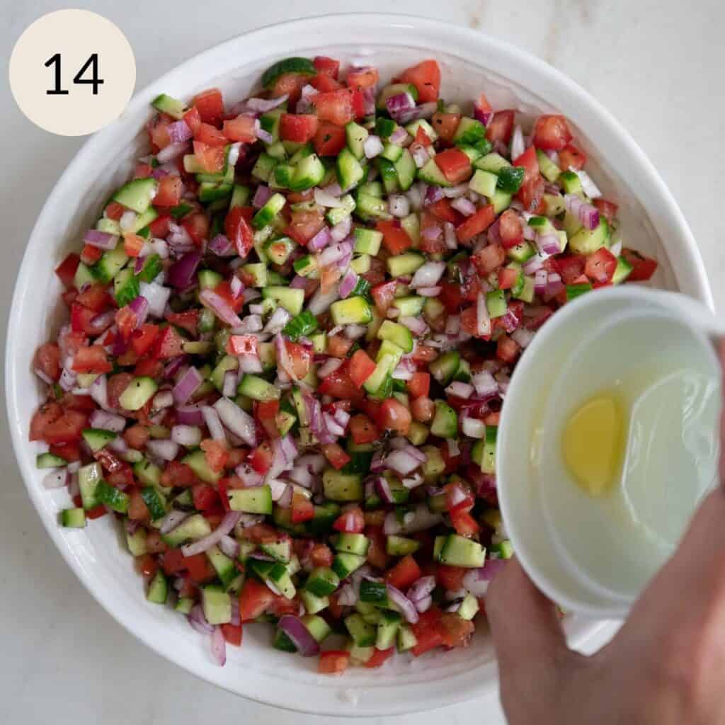 adding extra virgin olive oil at the very end prior to serving