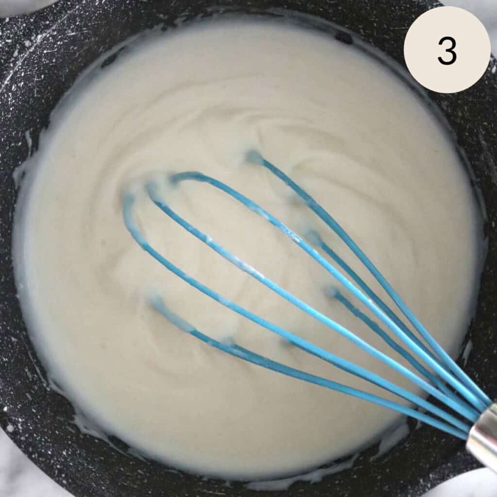 making homemade ashta with a stovetop pot on medium-high heat