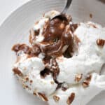 scooping the chocolate yummy delight onto a spoon