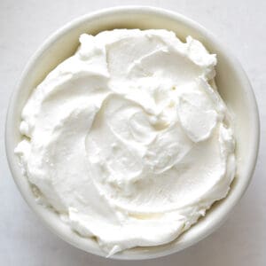 homemade labneh in a bowl