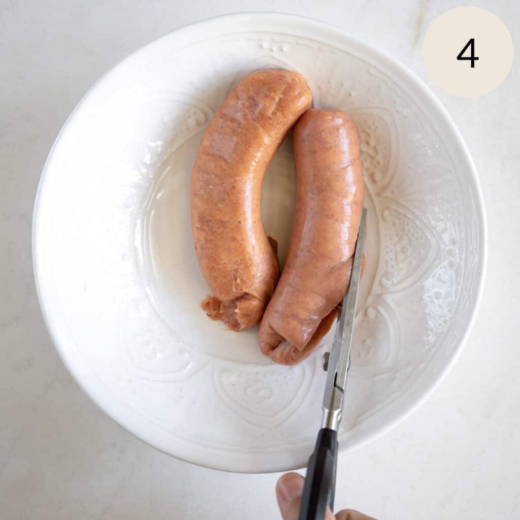 remove the casing from the Italian sausage