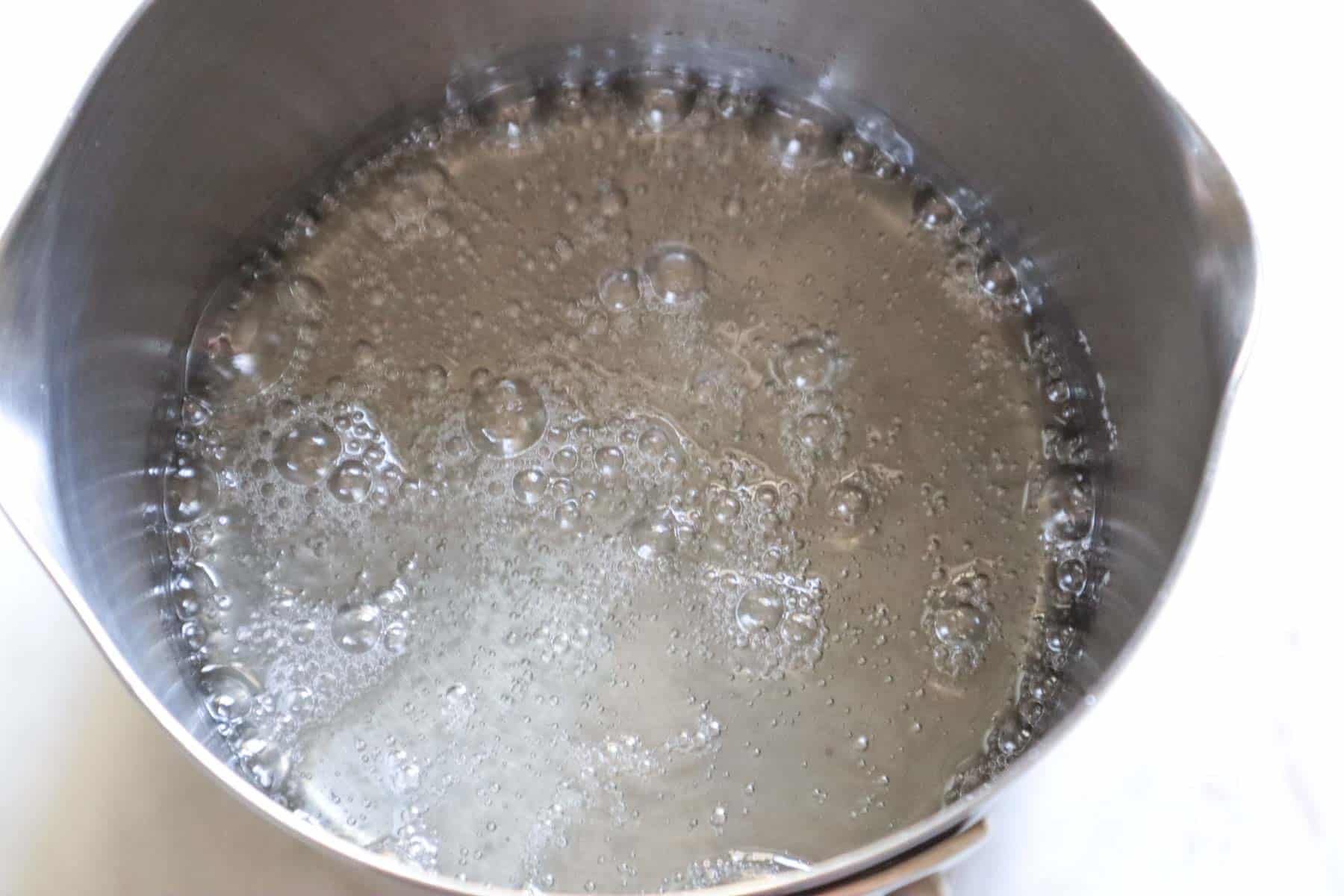 boiling the sugar simple syrup