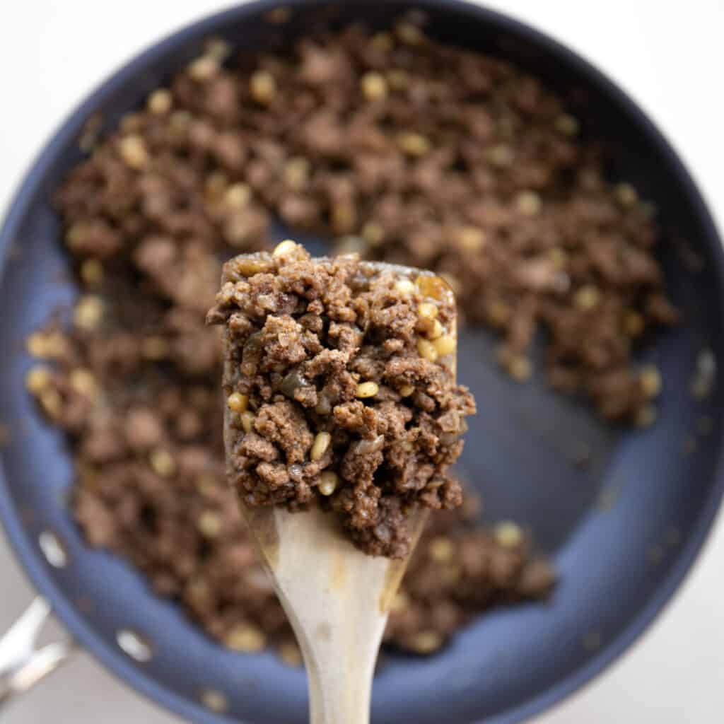 ground beef and pine nut stuffing