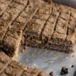 baked stuffed kibbeh cross section view in a tray