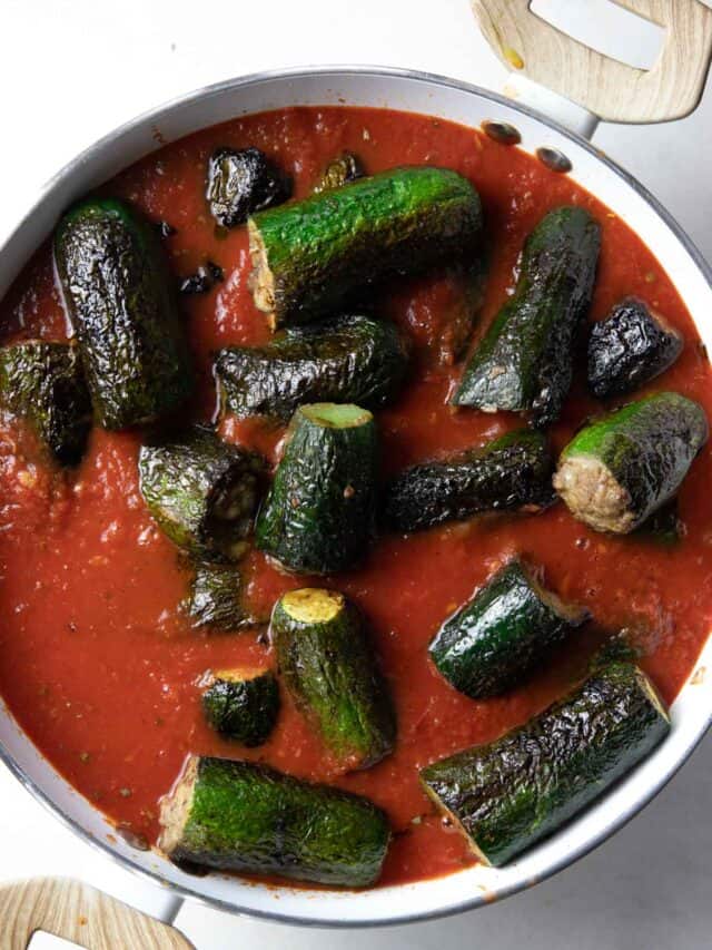 Italian Stuffed Zucchini in Tomato Sauce The Matbakh