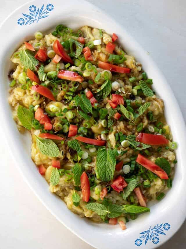 Fire Roasted Eggplant With Mint The Matbakh