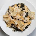 Lebanese mloukhieh in a bowl