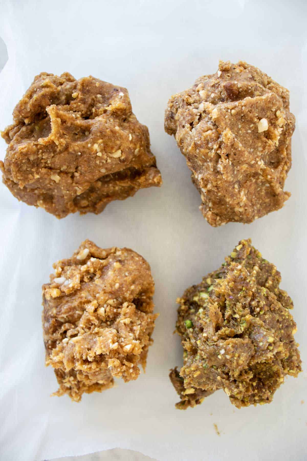 closeup view of homemade larabars