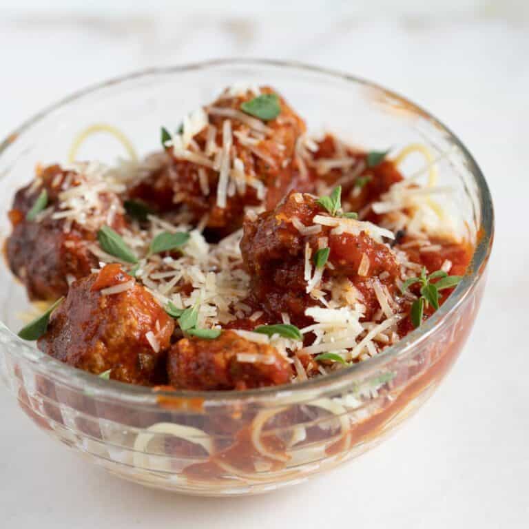 Homemade meatballs and spaghetti sauce from scratch