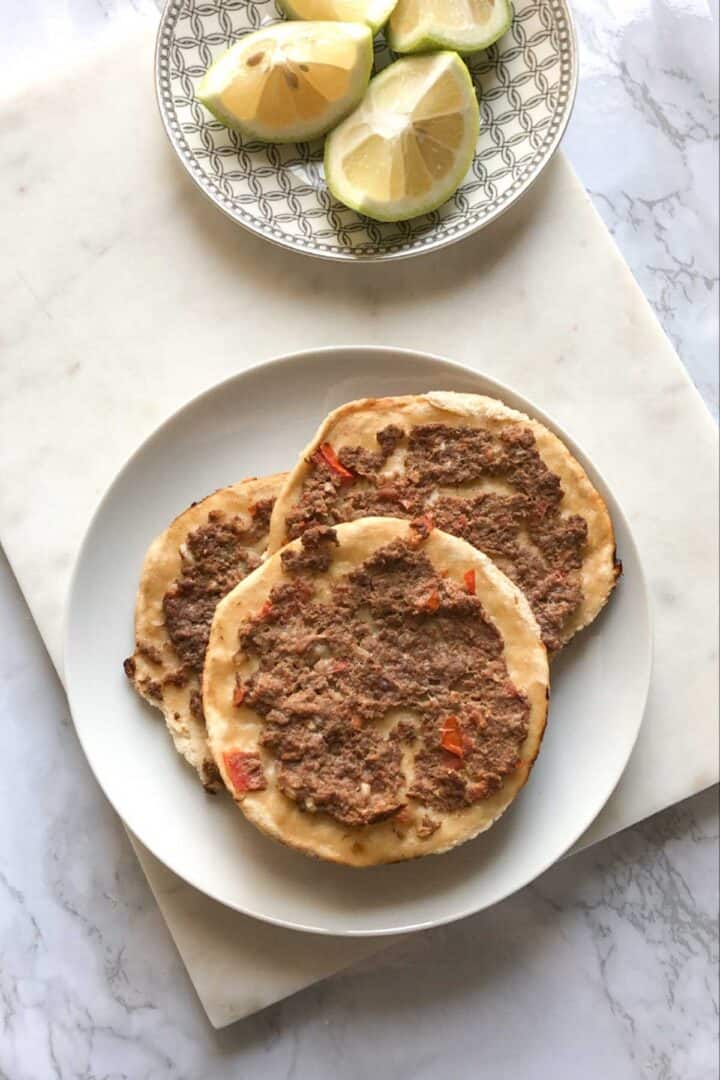 Lahm Bi Ajeen (Sfiha) Minced Meat Flatbread The Matbakh