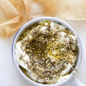 za'atar labneh in a bowl