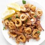 homemade fried calamari using fresh squid