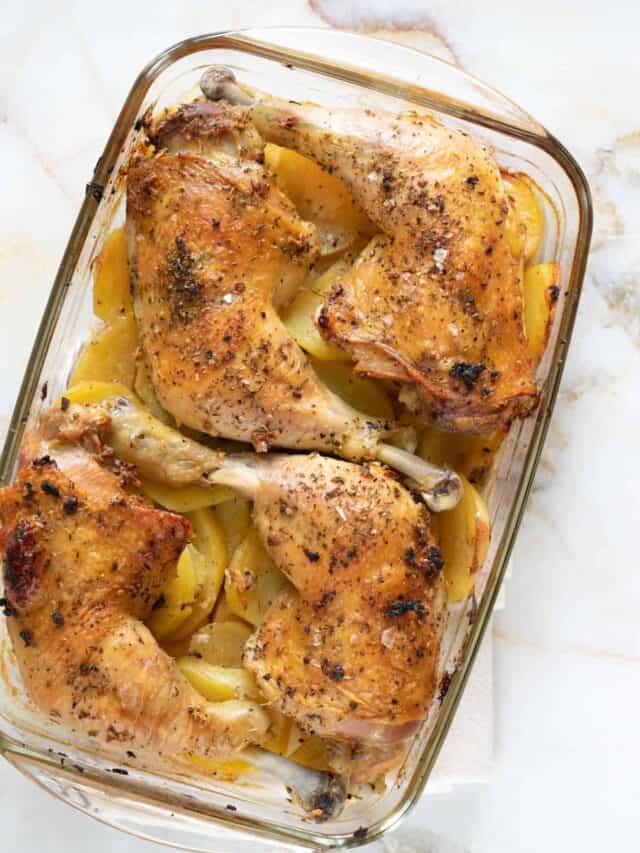 Baked Chicken Legs and Potatoes The Matbakh
