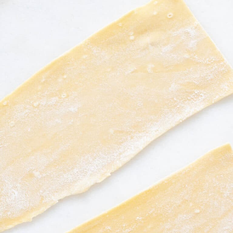 cut lasagna noodle sheets.