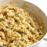 butternut squash pasta recipe with roasted garlic and sage.