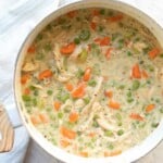 crustless chicken pot pie in a pot