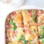 baked egg white breakfast casserole with hash browns.