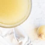 chicken broth made from a whole chicken.