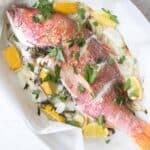 oven-roasted whole fish.