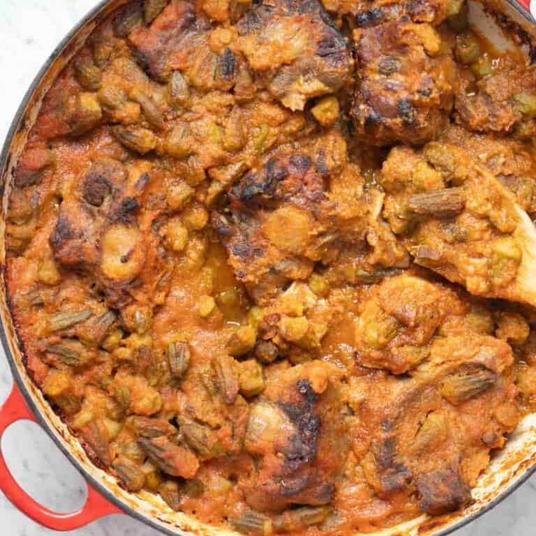 okra and oxtail stew.