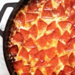 cast iron skillet pepperoni pizza.