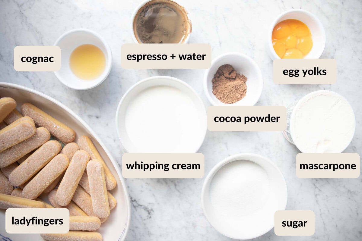 ingredients for tiramisu.