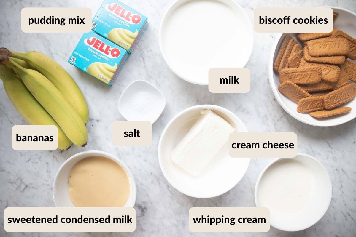 Biscoff Banana Pudding ingredients shot.