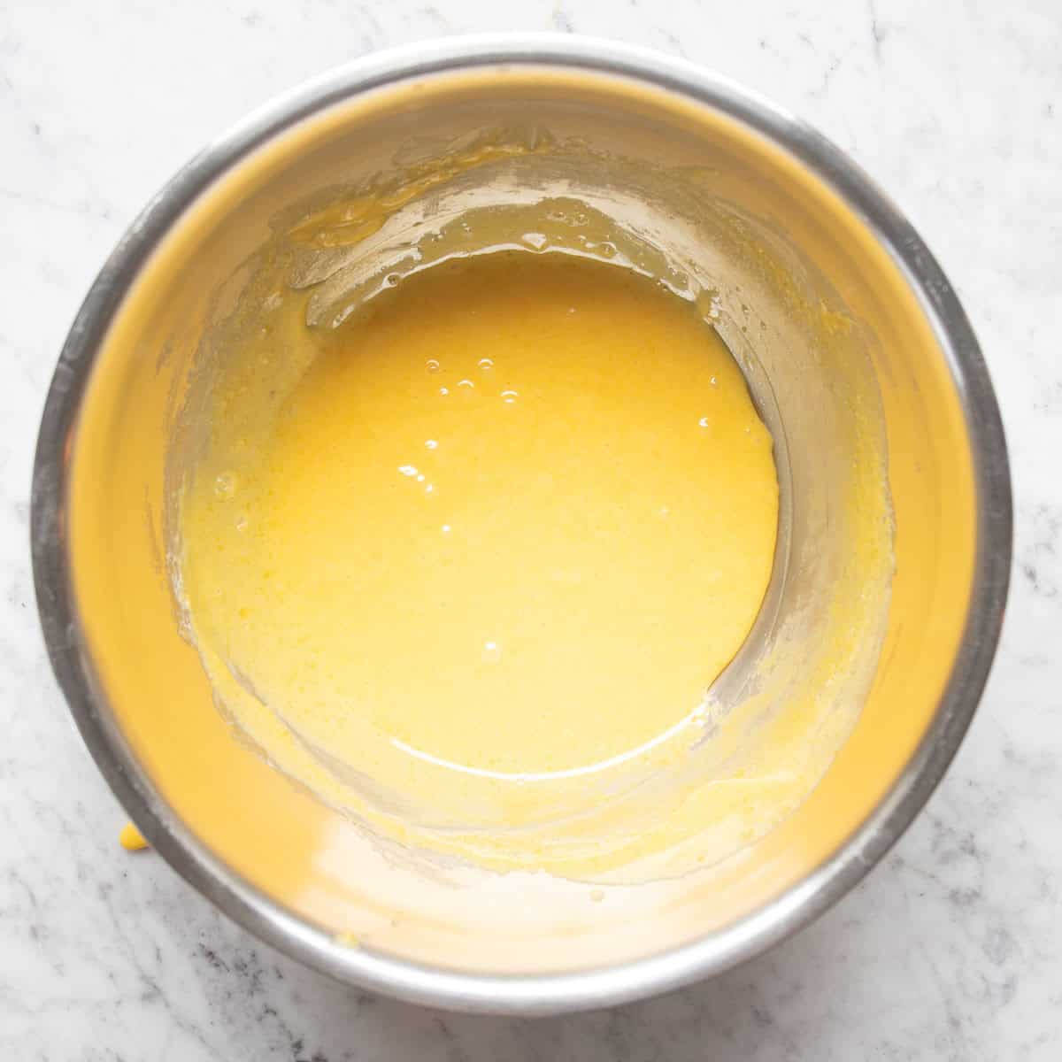 pasteurized egg yolks and sugar.