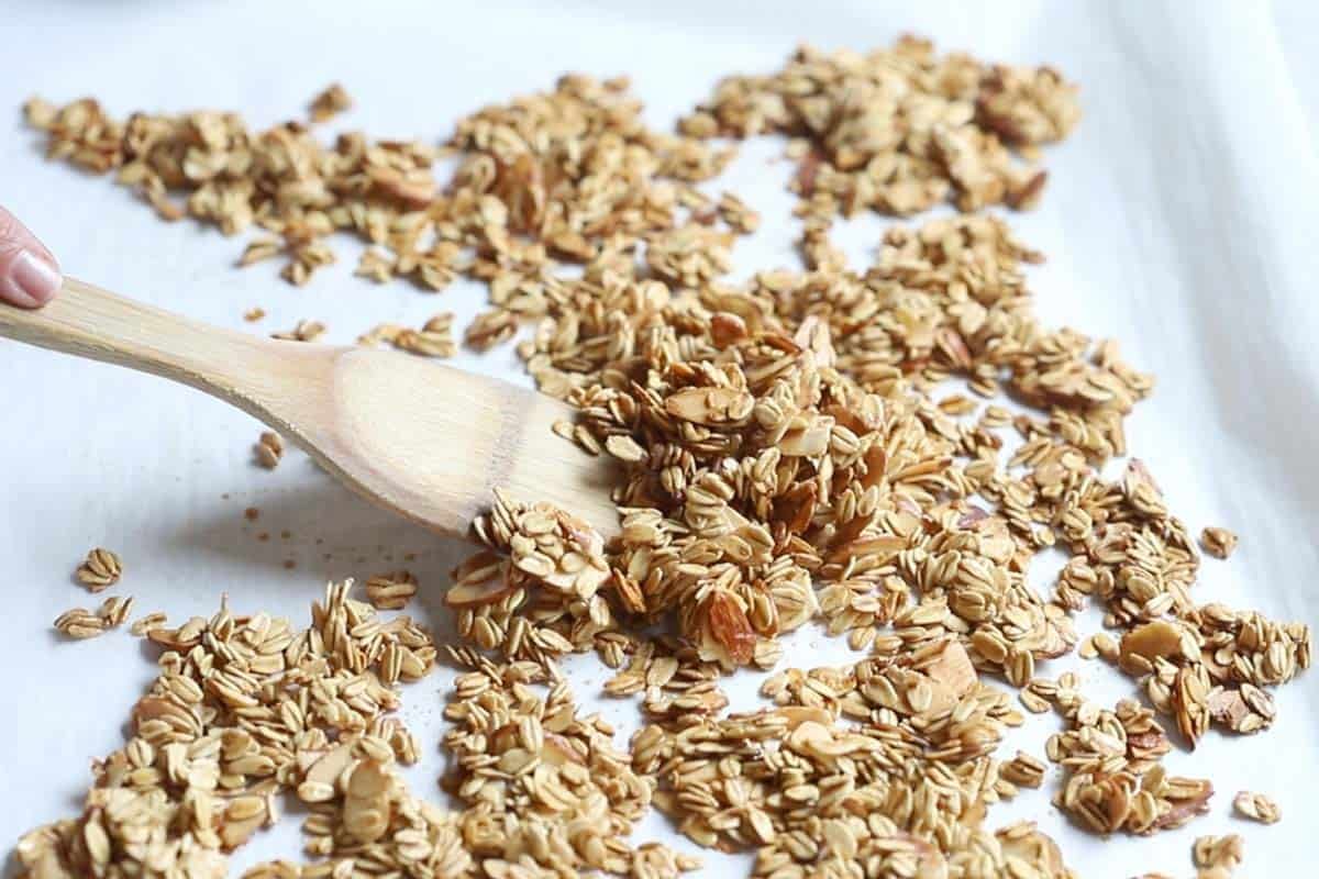 clumpy vanilla almond granola.