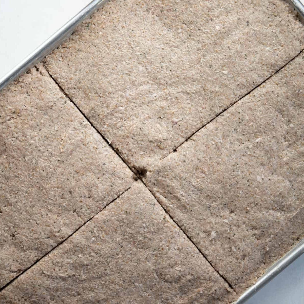 baked kibbeh cut
