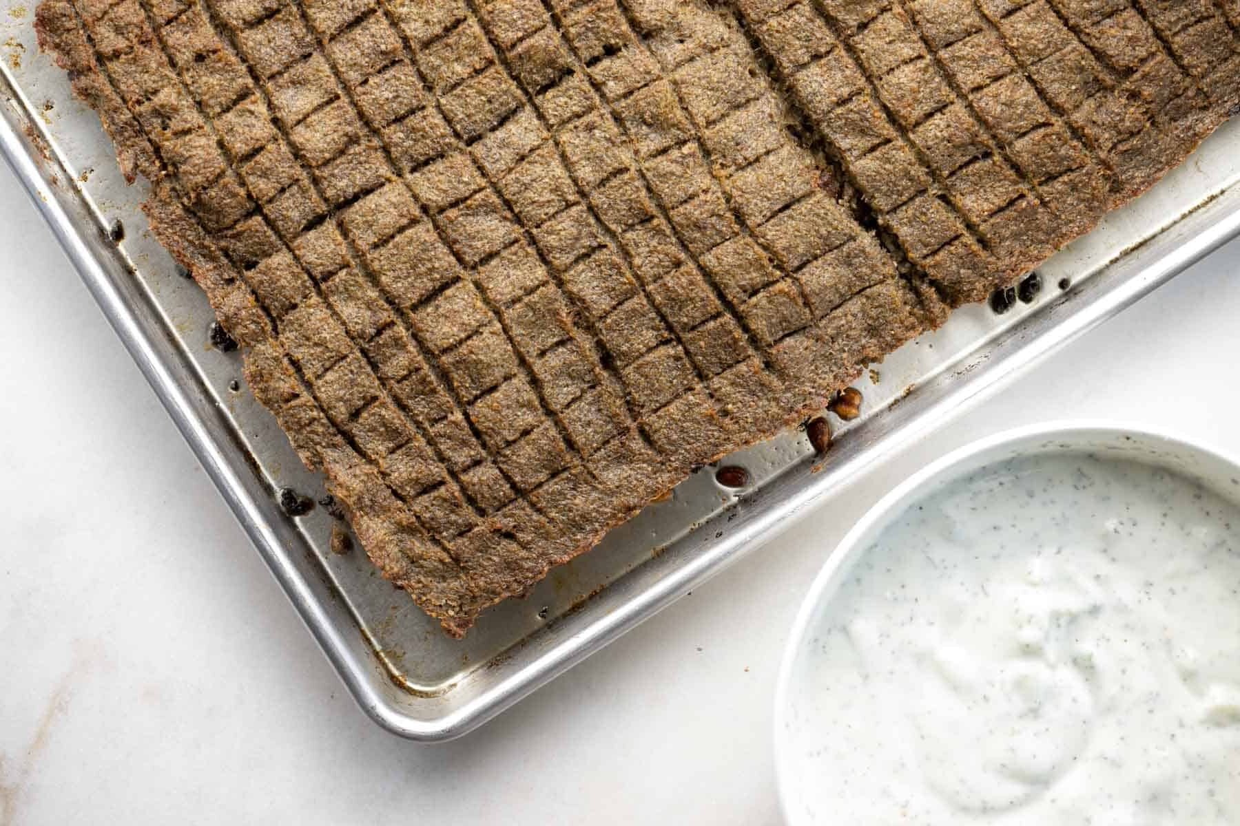 stuffed kibbeh with cucumber yogurt